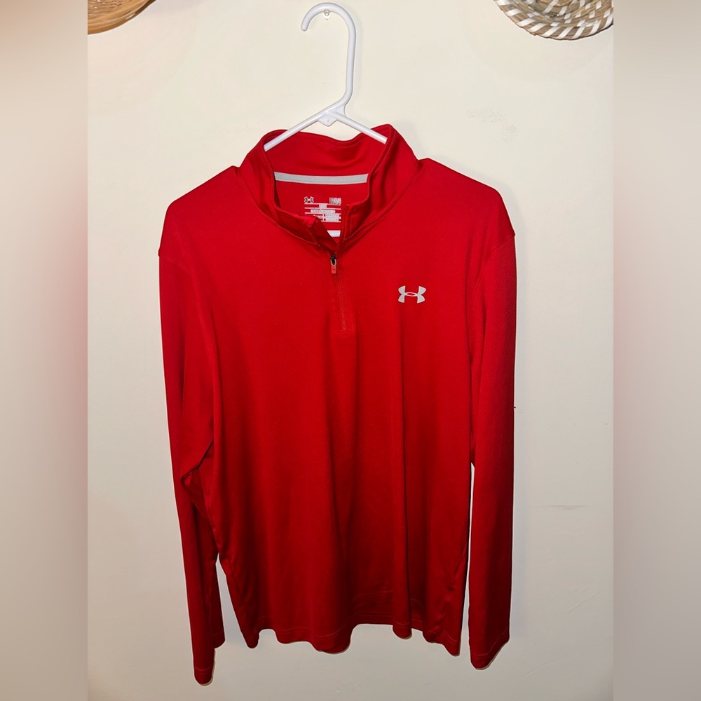 Red Long Sleeve Under Armor Pullover
